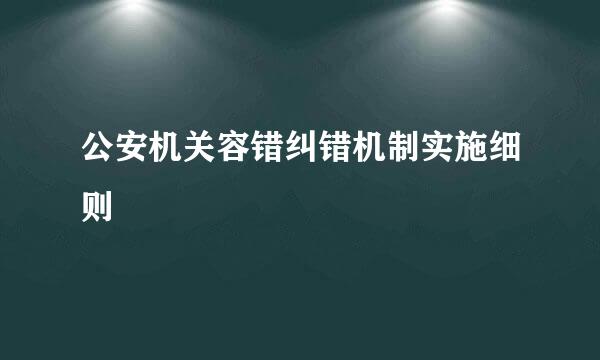 公安机关容错纠错机制实施细则