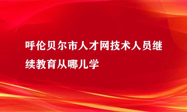 呼伦贝尔市人才网技术人员继续教育从哪儿学