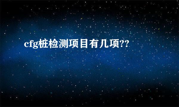 cfg桩检测项目有几项??