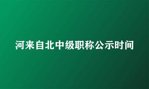 河来自北中级职称公示时间