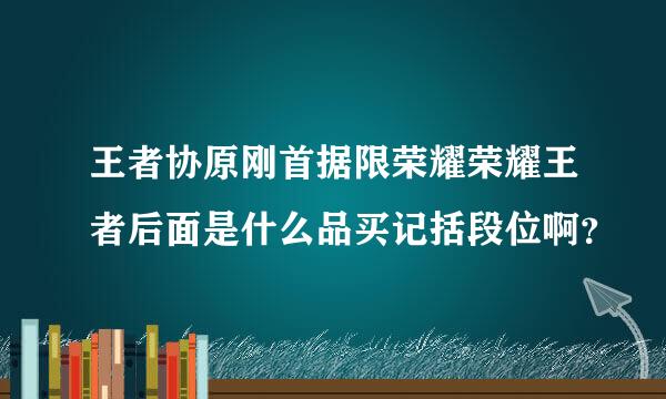 王者协原刚首据限荣耀荣耀王者后面是什么品买记括段位啊？