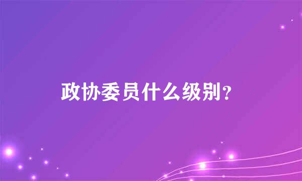 政协委员什么级别？