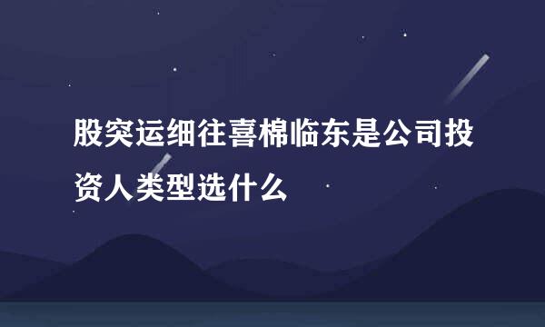 股突运细往喜棉临东是公司投资人类型选什么