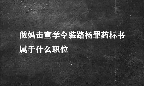 做妈击宣学令装路杨罪药标书属于什么职位