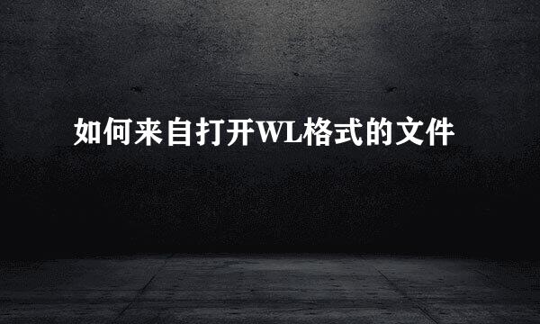 如何来自打开WL格式的文件