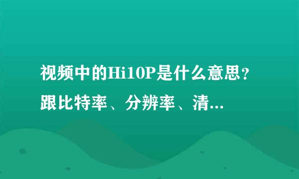 视频中的Hi10P是什么意思？跟比特率、分辨率、清晰度等等有什么关系？