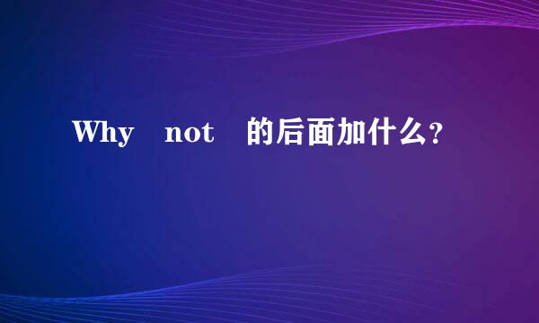 Why not 的后面加什么？