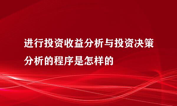 进行投资收益分析与投资决策分析的程序是怎样的