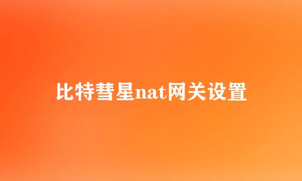 比特彗星nat网关设置