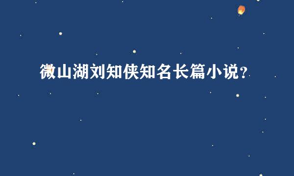 微山湖刘知侠知名长篇小说？