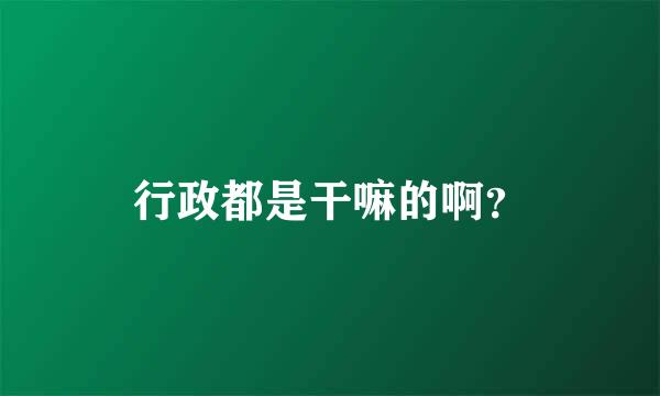 行政都是干嘛的啊？