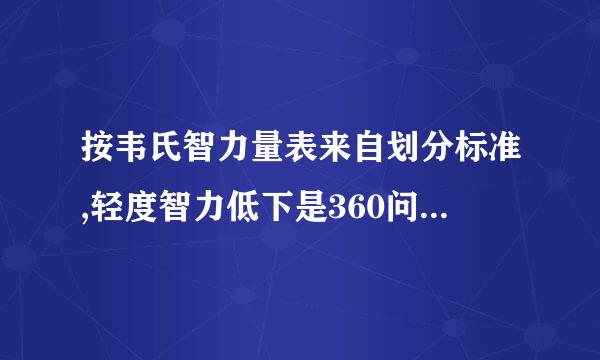 按韦氏智力量表来自划分标准,轻度智力低下是360问答指智商在(      )