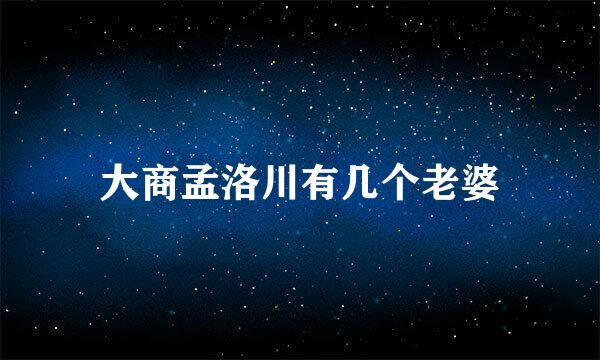 大商孟洛川有几个老婆