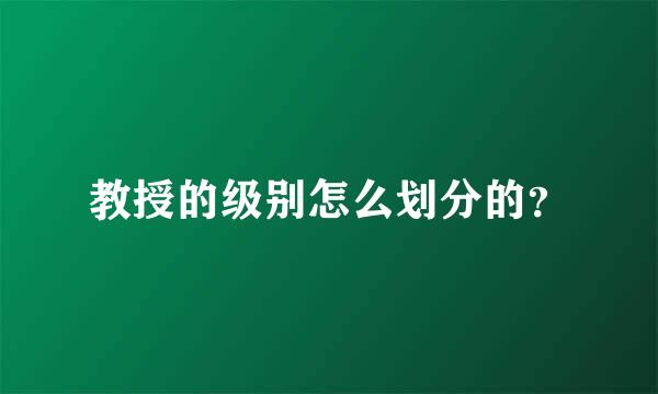 教授的级别怎么划分的？