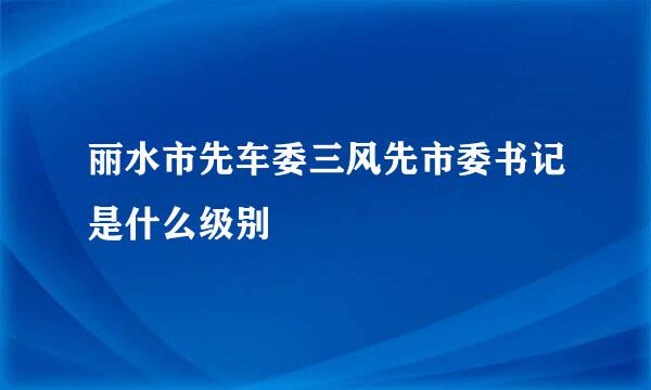 丽水市先车委三风先市委书记是什么级别