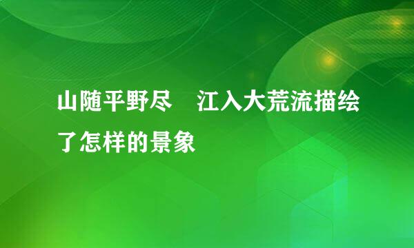 山随平野尽 江入大荒流描绘了怎样的景象