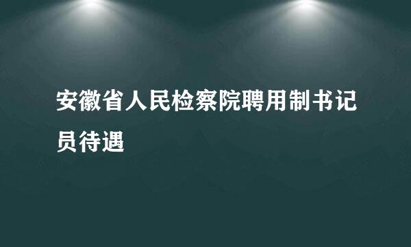 安徽省人民检察院聘用制书记员待遇