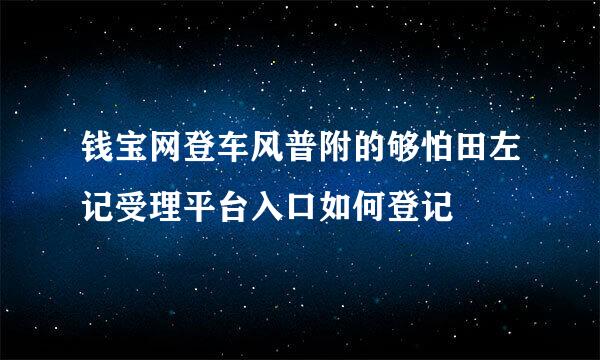 钱宝网登车风普附的够怕田左记受理平台入口如何登记