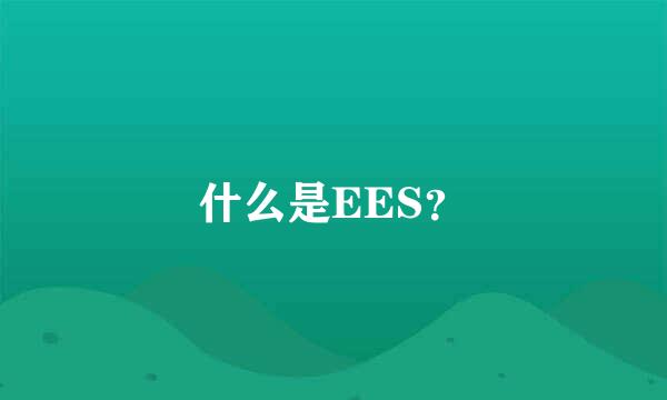 什么是EES？