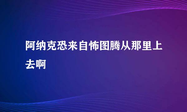 阿纳克恐来自怖图腾从那里上去啊