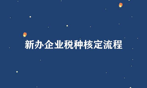 新办企业税种核定流程