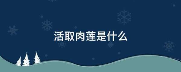 活取肉莲什么意思？