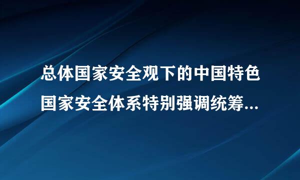 总体国家安全观下的中国特色国家安全体系特别强调统筹各来自种关系那么什么和什么