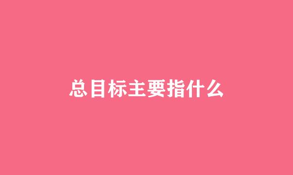 总目标主要指什么