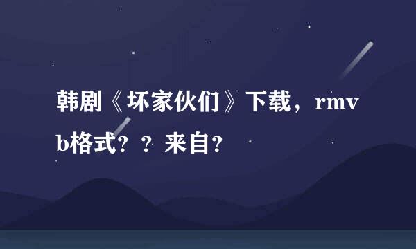 韩剧《坏家伙们》下载，rmvb格式？？来自？