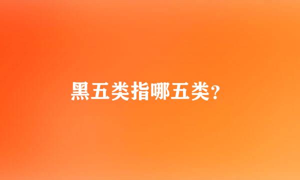 黑五类指哪五类？