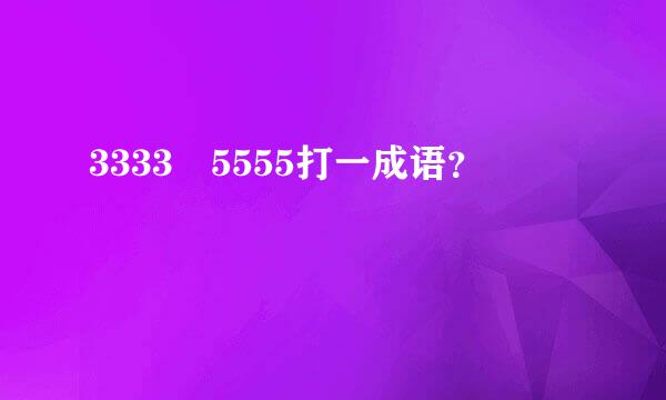 3333 5555打一成语？