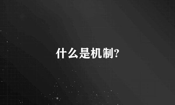 什么是机制?