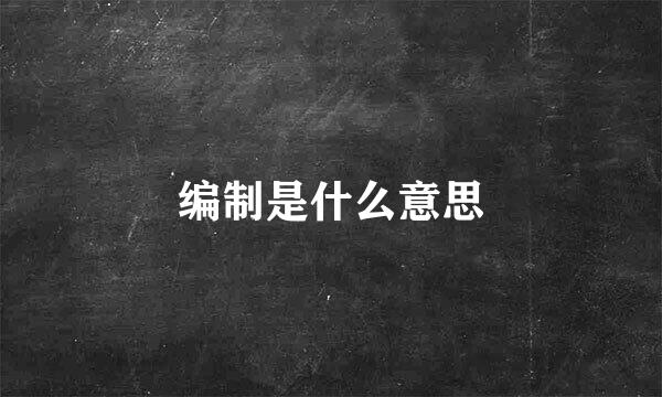 编制是什么意思