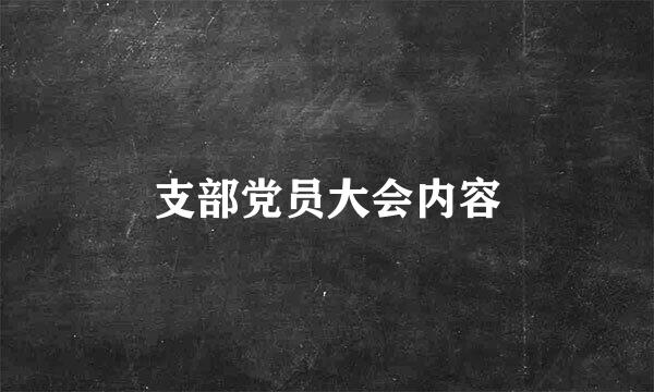 支部党员大会内容