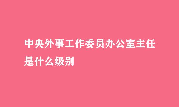 中央外事工作委员办公室主任是什么级别