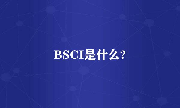 BSCI是什么?