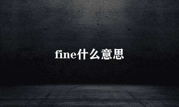 fine什么意思