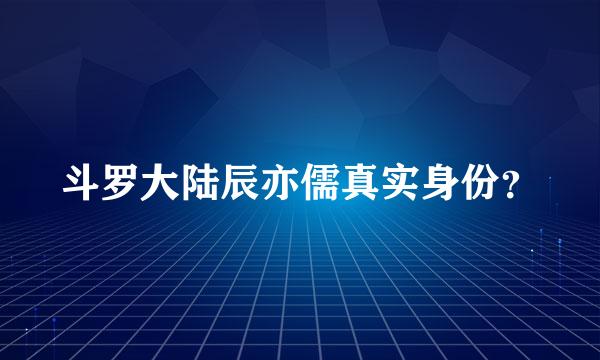 斗罗大陆辰亦儒真实身份？