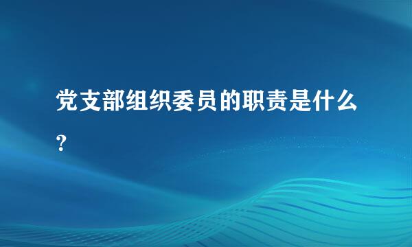 党支部组织委员的职责是什么？