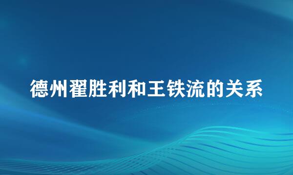 德州翟胜利和王铁流的关系