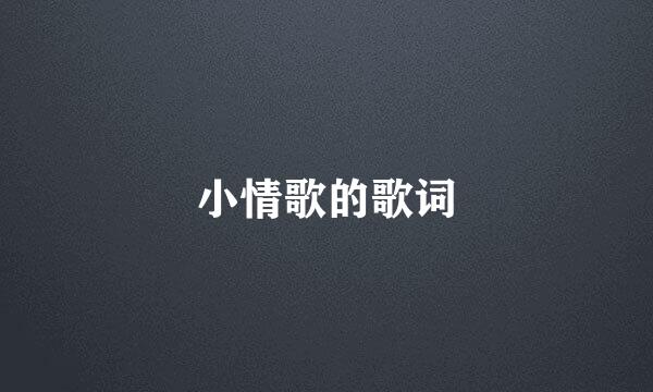 小情歌的歌词