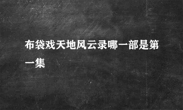 布袋戏天地风云录哪一部是第一集