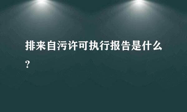 排来自污许可执行报告是什么?