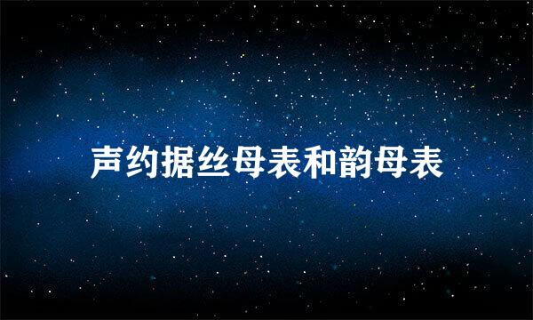 声约据丝母表和韵母表