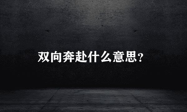 双向奔赴什么意思？