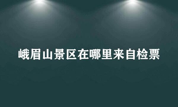 峨眉山景区在哪里来自检票