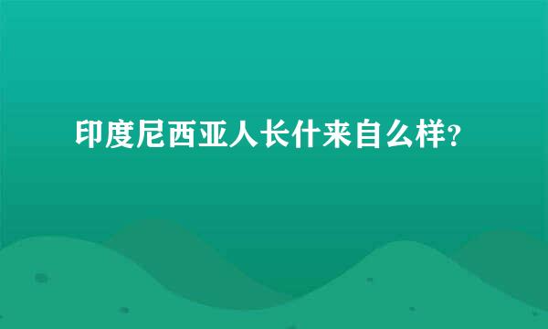 印度尼西亚人长什来自么样？