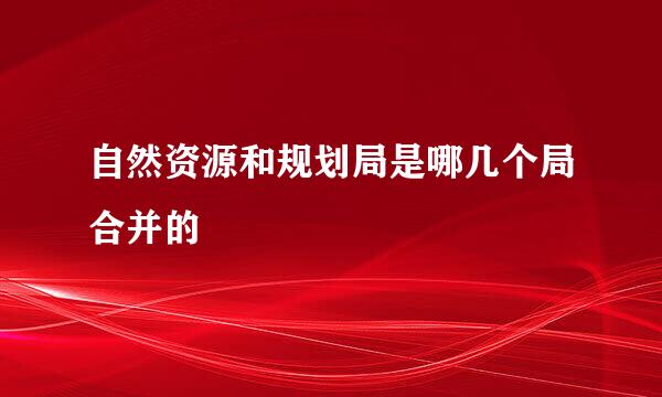 自然资源和规划局是哪几个局合并的