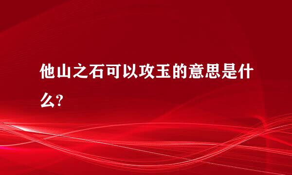 他山之石可以攻玉的意思是什么?