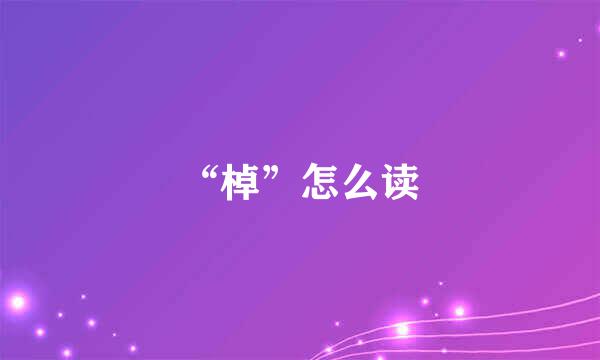 “棹”怎么读